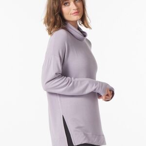 Glyder Women's Lavender Cowl neck Sweatshirt Insanely Soft Tunic Oversized NWT